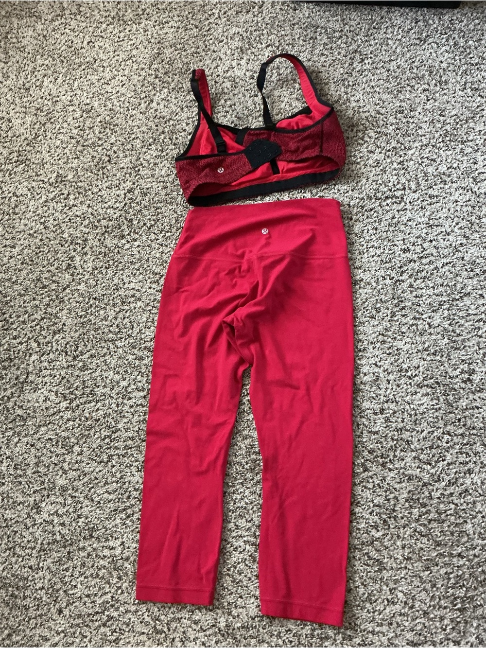 lululemon athletica Bright Red High-Waist Capri Leggings
